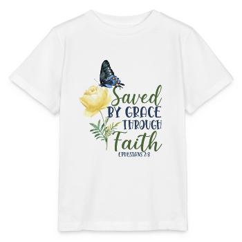 Christian Bible Verse Butterfly - Stanley/Stella Kinder T-Shirt MINI CREATOR  - Weiß - Vorne - Maike (125cm)