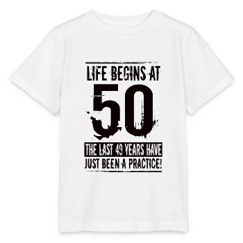 50 Geburtstag - Stanley/Stella Kinder T-Shirt MINI CREATOR  - Weiß - Vorne - Maike (125cm)