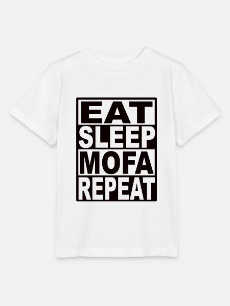 Eat Sleep Mofa Repeat - Stanley/Stella Kinder T-Shirt MINI CREATOR  - Weiß