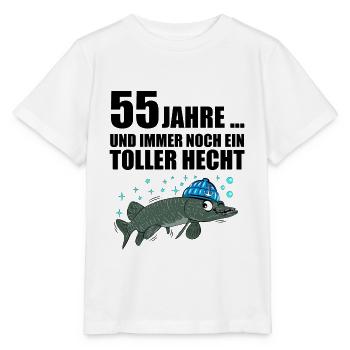 Anglergeschenk zum 55 Geburtstag 55 Ehrentag - Stanley/Stella Kinder T-Shirt MINI CREATOR  - Weiß - Vorne - Maike (125cm)