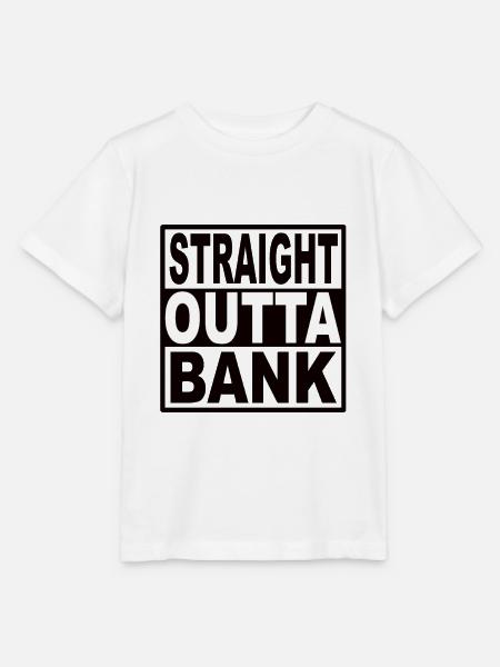 Straigt Outta Bank - Stanley/Stella Kinder T-Shirt MINI CREATOR  - Weiß