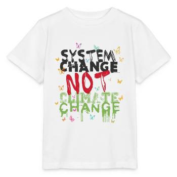Changement de système - pas changement climatique - T-shirt bio MINI CREATOR Stanley/Stella Enfant - blanc - Devant - Maike (125cm)