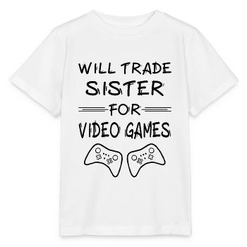 Will Trade Sister for Video Games 3 - Stanley/Stella Kinder T-Shirt MINI CREATOR  - Weiß - Vorne - Maike (125cm)