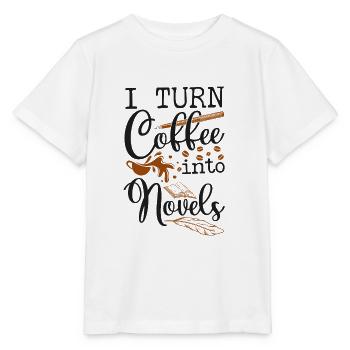 Writing Coffee Novel Writer & - Stanley/Stella MINI CREATOR Kids’ T-Shirt - white - Front - Maike (125cm)