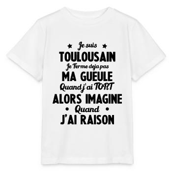 Je suis Toulousain - Je ferme pas ma gueule - T-shirt bio MINI CREATOR Stanley/Stella Enfant - blanc - Devant - Maike (125cm)