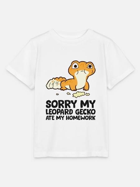 Leopardgecko-Schule Mein Leopardgecko hat meine - Stanley/Stella Kinder T-Shirt MINI CREATOR  - Weiß