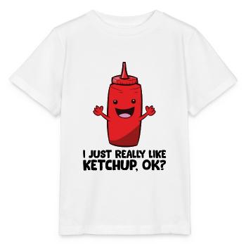 J’aime beaucoup le ketchup, d’accord? Ketchup - T-shirt bio MINI CREATOR Stanley/Stella Enfant - blanc - Devant - Maike (125cm)