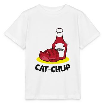 Ketchup Cat Lover Cat Chup Funny Ketchup - Stanley/Stella MINI CREATOR Kids’ T-Shirt - white - Front - Maike (125cm)