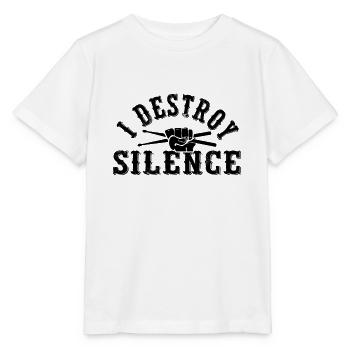 Ich zerstöre das Silence Drummer Batteriegeschenk - Stanley/Stella Kinder T-Shirt MINI CREATOR  - Weiß - Vorne - Maike (125cm)
