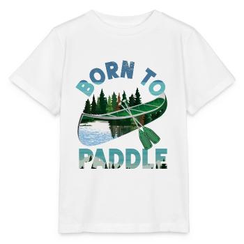 Canoë Canoë Né pour pagayer - T-shirt bio MINI CREATOR Stanley/Stella Enfant - blanc - Devant - Maike (125cm)