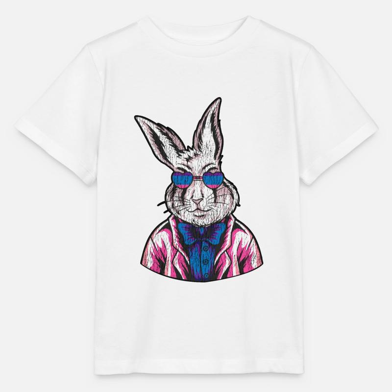 Bisexuel Bi Pride Flag Rabbit - T-shirt bio MINI CREATOR Stanley/Stella Enfant - blanc