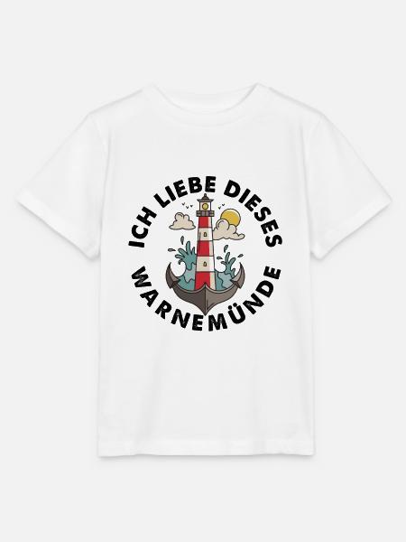 Ich liebe dieses Warnemünde Ostsee mit Leuchtturm - Stanley/Stella Kinder T-Shirt MINI CREATOR - Weiß