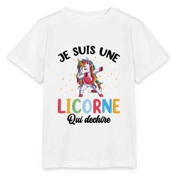 Je Suis Une Licorne Qui Déchire - T-shirt bio MINI CREATOR Stanley/Stella Enfant - blanc - Devant - Maike (125cm)
