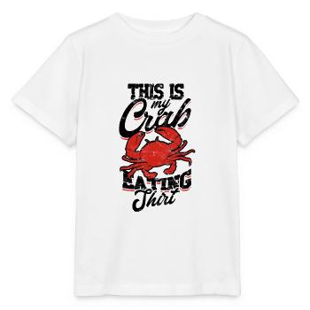 C’est ma chemise mangeuse de crabe Crab Eater Fruits de mer - - T-shirt bio MINI CREATOR Stanley/Stella Enfant - blanc - Devant - Maike (125cm)
