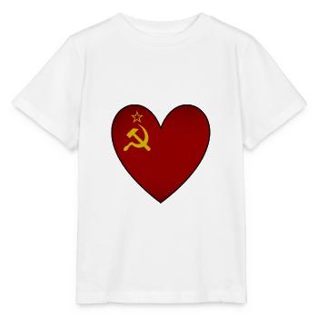 Sowjetunion Flagge Herz - Stanley/Stella Kinder T-Shirt MINI CREATOR  - Weiß - Vorne - Maike (125cm)