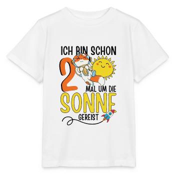 Süßer Fuchs Astronaut 2. Geburtstag Sonne Rakete - Stanley/Stella Kinder T-Shirt MINI CREATOR  - Weiß - Vorne - Maike (125cm)