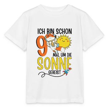 Süßer Fuchs Astronaut 9. Geburtstag Sonne Rakete - Stanley/Stella Kinder T-Shirt MINI CREATOR  - Weiß - Vorne - Maike (125cm)