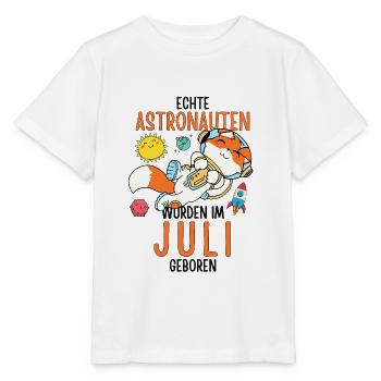 Im Juli geboren - Fuchs Astronaut im Weltall - Stanley/Stella Kinder T-Shirt MINI CREATOR  - Weiß - Vorne - Maike (125cm)