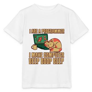 I Are A Programmer I Make Computer Beep Boop Beep - Stanley/Stella MINI CREATOR Kids’ T-Shirt - white - Front - Maike (125cm)