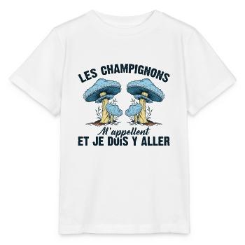 Champignon Forêt Idée Cadeau Nature Automne Hobby - T-shirt bio MINI CREATOR Stanley/Stella Enfant - blanc - Devant - Maike (125cm)