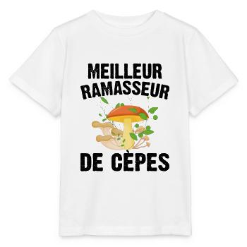 Meilleur Ramasseur De Cèpes Champignon Cadeau Cèpe - T-shirt bio MINI CREATOR Stanley/Stella Enfant - blanc - Devant - Maike (125cm)