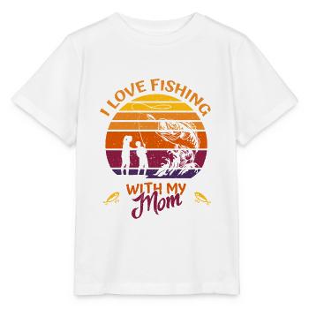 J’aime pêcher avec ma mère Pêche - pour les enfants - T-shirt bio MINI CREATOR Stanley/Stella Enfant - blanc - Devant - Maike (125cm)