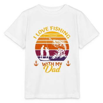 J’aime pêcher avec mon père pêcher - pour les enfants - T-shirt bio MINI CREATOR Stanley/Stella Enfant - blanc - Devant - Maike (125cm)