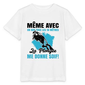 La Plongée Me Donne Soif Mer Cadeau Plongeur Apnée - T-shirt bio MINI CREATOR Stanley/Stella Enfant - blanc - Devant - Maike (125cm)