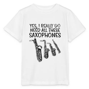 Types de saxophones - T-shirt bio MINI CREATOR Stanley/Stella Enfant - blanc - Devant - Maike (125cm)
