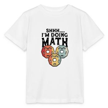 Shhh I'm Doing Math Funny Weight Lifting - - Stanley/Stella MINI CREATOR Kids’ T-Shirt - white - Front - Maike (125cm)