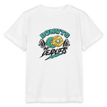 Donuts And Deadlifts Weightlifting Gym Fun - - Stanley/Stella MINI CREATOR Kids’ T-Shirt - white - Front - Maike (125cm)