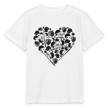 Baseball Fan Heart Vintage - Stanley/Stella Kinder T-Shirt MINI CREATOR  - Weiß - Vorne - Maike (125cm)