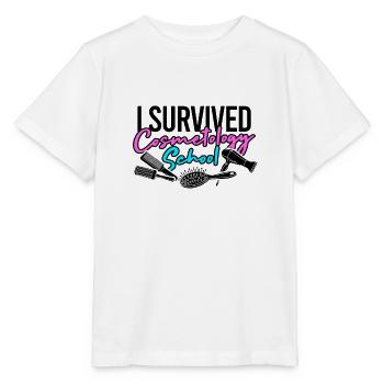J’ai survécu à l’école de cosmétologie - équipements de salon - T-shirt bio MINI CREATOR Stanley/Stella Enfant - blanc - Devant - Maike (125cm)
