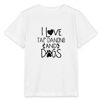 J’adore la danse à claquettes et les chiens - danse rétro - T-shirt bio MINI CREATOR Stanley/Stella Enfant - blanc - Devant - Maike (125cm)