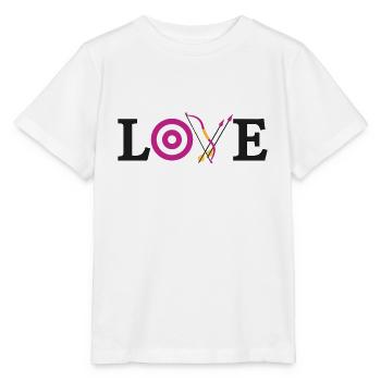 Archery Bow Archer Target Love - Stanley/Stella Kinder T-Shirt MINI CREATOR  - Weiß - Vorne - Maike (125cm)