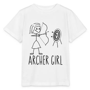 Archery Bow Archer Girl Vintage - Stanley/Stella Kinder T-Shirt MINI CREATOR  - Weiß - Vorne - Maike (125cm)