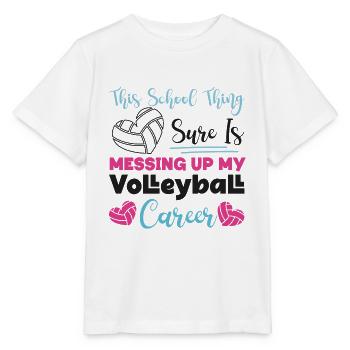 Équipe de volley-ball cette école - T-shirt bio MINI CREATOR Stanley/Stella Enfant - blanc - Devant - Maike (125cm)