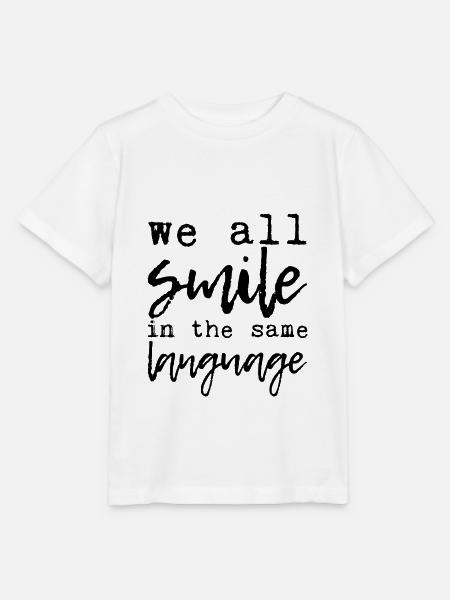 We All Smile In The Same Language 7 - Stanley/Stella Kinder T-Shirt MINI CREATOR  - Weiß