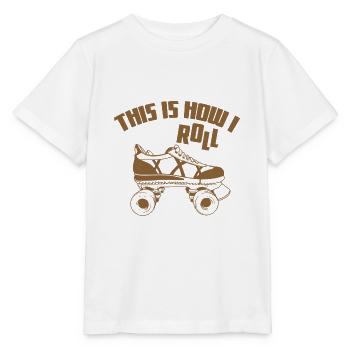 Patinage « C’est comme ça que je roule » - T-shirt bio MINI CREATOR Stanley/Stella Enfant - blanc - Devant - Maike (125cm)