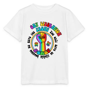 Gay Liberation Front LGBTQ Riot Vintage - Stanley/Stella MINI CREATOR Kids’ T-Shirt - white - Front - Maike (125cm)