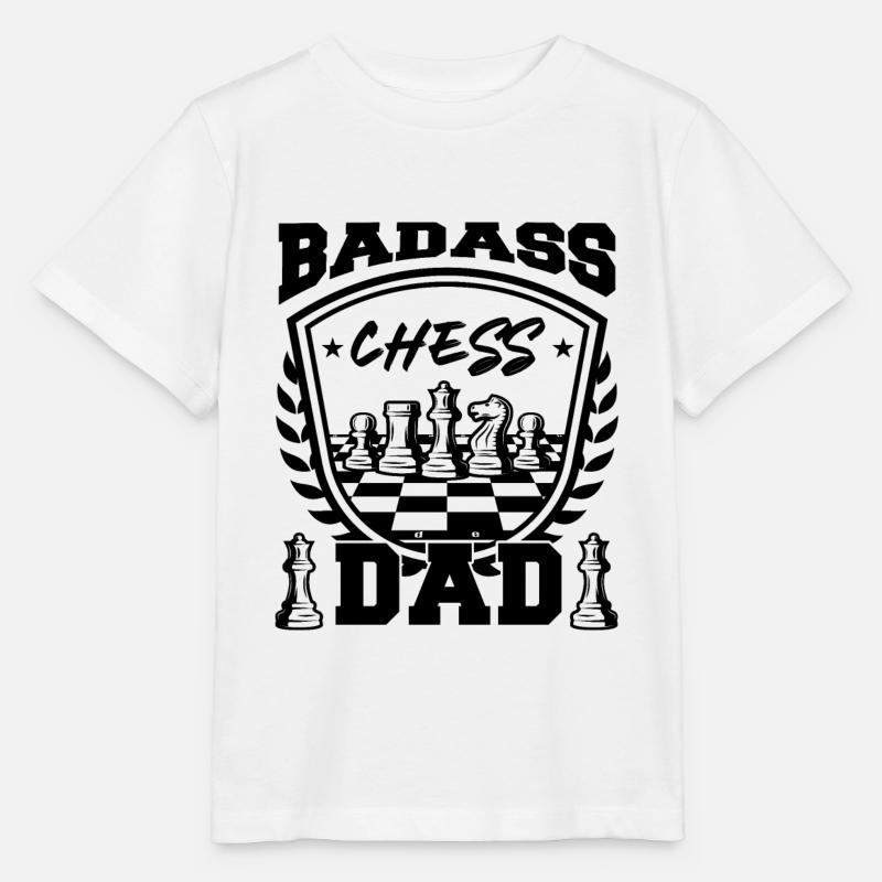 Badass Chess Dad - Stanley/Stella MINI CREATOR Kids’ T-Shirt - white