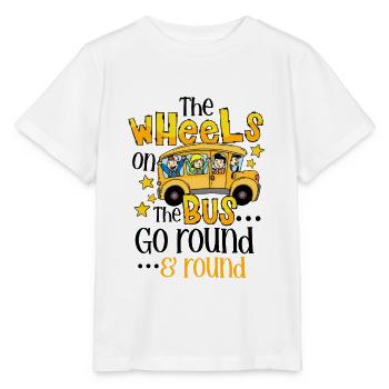 The Wheels On The Bus Go Round and Round - Stanley/Stella MINI CREATOR Kids’ T-Shirt - white - Front - Maike (125cm)
