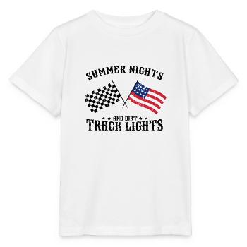 Nuits d’été et lumières de piste de terre - course - T-shirt bio MINI CREATOR Stanley/Stella Enfant - blanc - Devant - Maike (125cm)