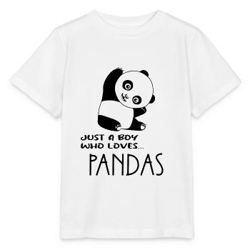 Just A Boy Who Loves Pandas - Stanley/Stella Kinder T-Shirt MINI CREATOR  - Weiß - Vorne - Maike (125cm)