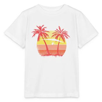 Hangglider Summer Sunset 80s Palm - Stanley/Stella MINI CREATOR Kids’ T-Shirt - white - Front - Maike (125cm)