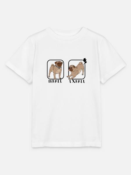 Einatmen Ausatmen - Mopsliebhaber - Stanley/Stella Kinder T-Shirt MINI CREATOR - Weiß