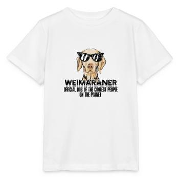 Weimaraner Diensthund der coolsten Menschen auf - Stanley/Stella Kinder T-Shirt MINI CREATOR  - Weiß - Vorne - Maike (125cm)