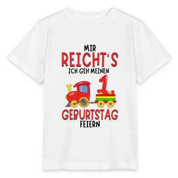 1. Geburtstag Geburtstagsgeschenk mit Eisenbahn - Stanley/Stella Kinder T-Shirt MINI CREATOR  - Weiß - Vorne - Maike (125cm)