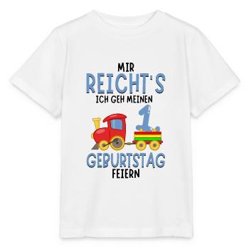 1. Geburtstag Geburtstagsgeschenk mit Eisenbahn - Stanley/Stella Kinder T-Shirt MINI CREATOR  - Weiß - Vorne - Maike (125cm)