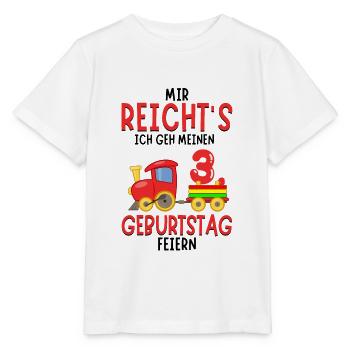 3. Geburtstag Geburtstagsgeschenk mit Eisenbahn - Stanley/Stella Kinder T-Shirt MINI CREATOR  - Weiß - Vorne - Maike (125cm)